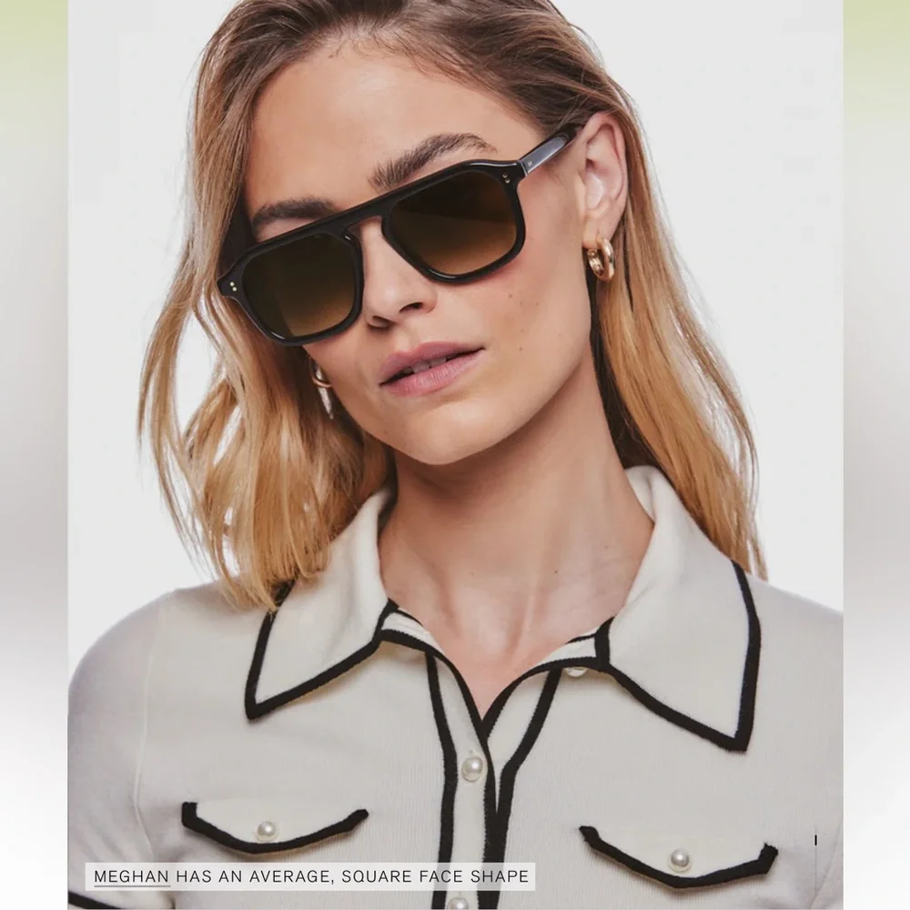 KREWE Black Square Sunglasses with Gradient Lenses - Picture 3 of 6